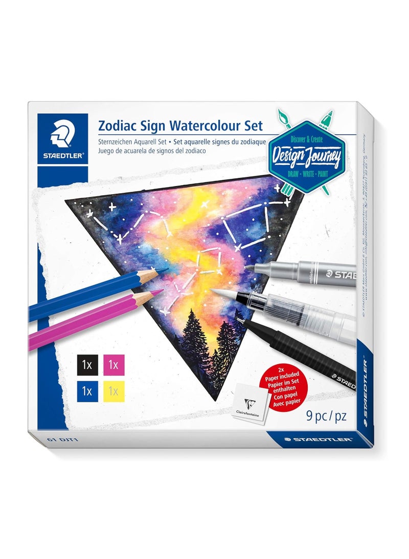 STAEDTLER 9-Piece Zodiac Sign Watercolour Set - Image 1