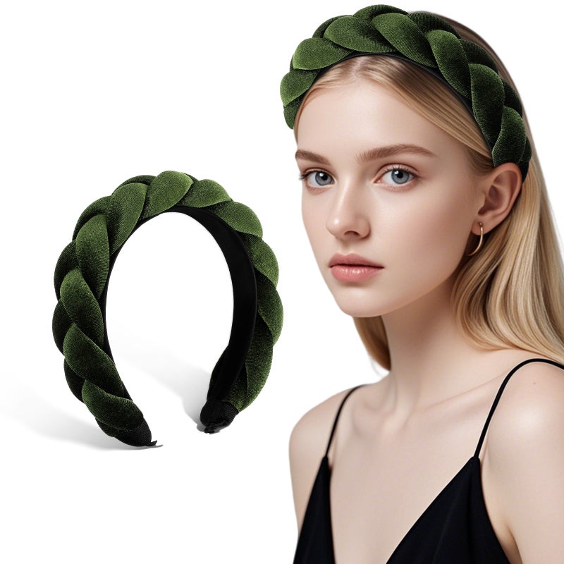 Padded Headband Vintage Hair Band Wide Hair Hoop Headband for Women Girl - Image 1