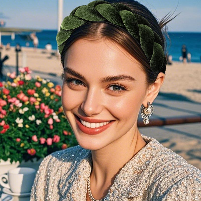 Padded Headband Vintage Hair Band Wide Hair Hoop Headband for Women Girl - Image 3