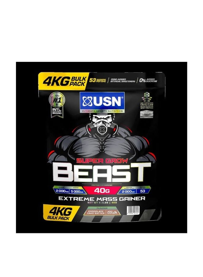 USN Super Grow Beast Extreme Mass Gainer Chocolate Cake Batter 4kg