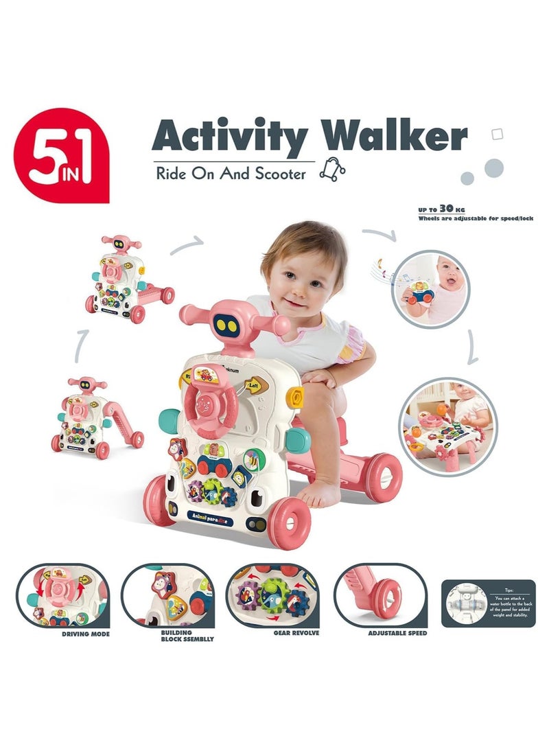 Baby Carrier Massage Baby Walker 5 in 1- Baby Active Walker and Stand- Can Be Used as Scooter/Battery Bike/Walker/Cleaning Table/Separating Pad - Toys with Music - Image 5