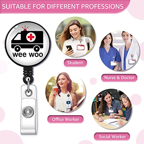 GEYGIE Wee Woo Badge Reel Retractable with Alligator Clip, Funny Ambulance ID Badge Holder Gift for ER Nurse Rapid Response Team Trauma Team Nurse Doctor Coworkers 1st Responders - Image 5