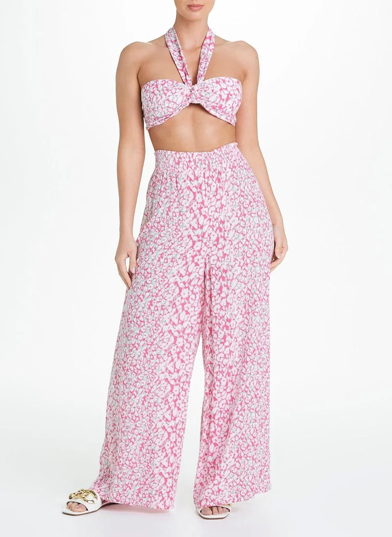 Matalan Pink Print Tie Bandeau Bikini Top
