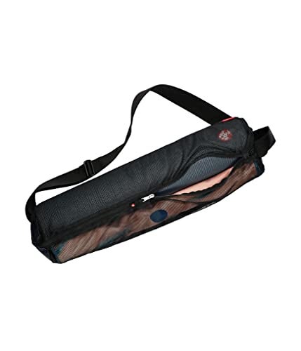 Manduka Yoga Breathe Easy Mat Carrier - Lightweight, Breathable Mesh with Zipper Closure, Easy to Carry, Hands-Free, Black, 1 EA, 26.5” x 6.5” x 6.5” - Image 1