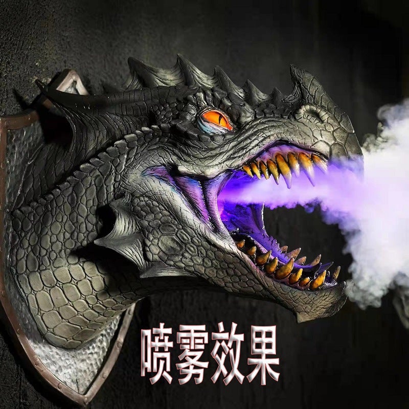 Independent Station Dinosaur Head Wall Pendant Led Luminous Spray Dragon Legend Home Scene Decoration Props - Image 2