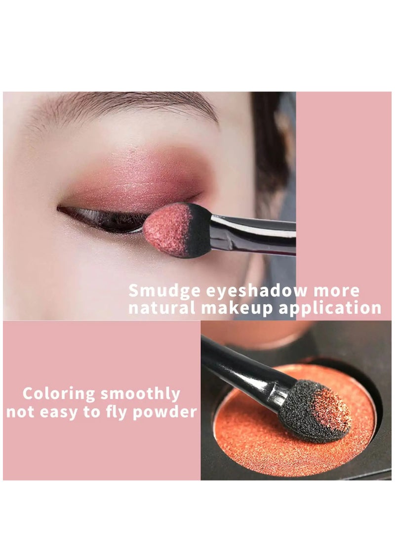 50 Pcs Mini Eye Shadow Applicator, Dual Sides Eyeshadow Sponge Brushes with Eyebrow Brushes Sets, Portable Eye Makeup Applicators Cosmetic Brush for Women Girls - Image 5