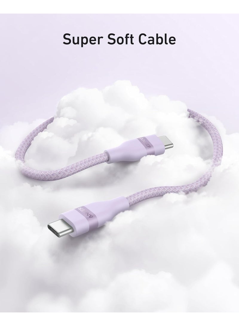Anker Nano USB C Cable, 240W 6FT Flexible Multi-Color Braided Cord, Fast Charging Type C Charger for iPhone 17 Series, MacBook Pro and More(Purple) - Image 3