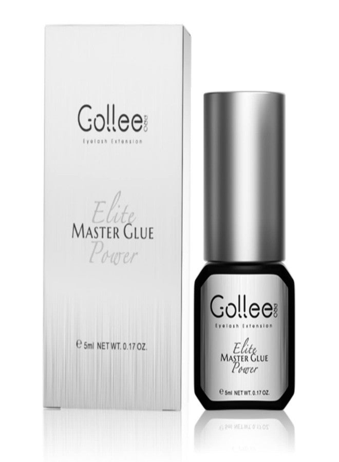 GOLLEEPRO غراء تمديد الرموش 0.5 ثانية جفاف سريع / احتفاظ 6-8 أسابيع / (0.17 أونصة سائلة / 5 مل) غراء رموش مقاوم للماء لربط أقصى للرموش للتمديد شبه الدائم للاستخدام المهني فقط لاصق أسود - Image 1