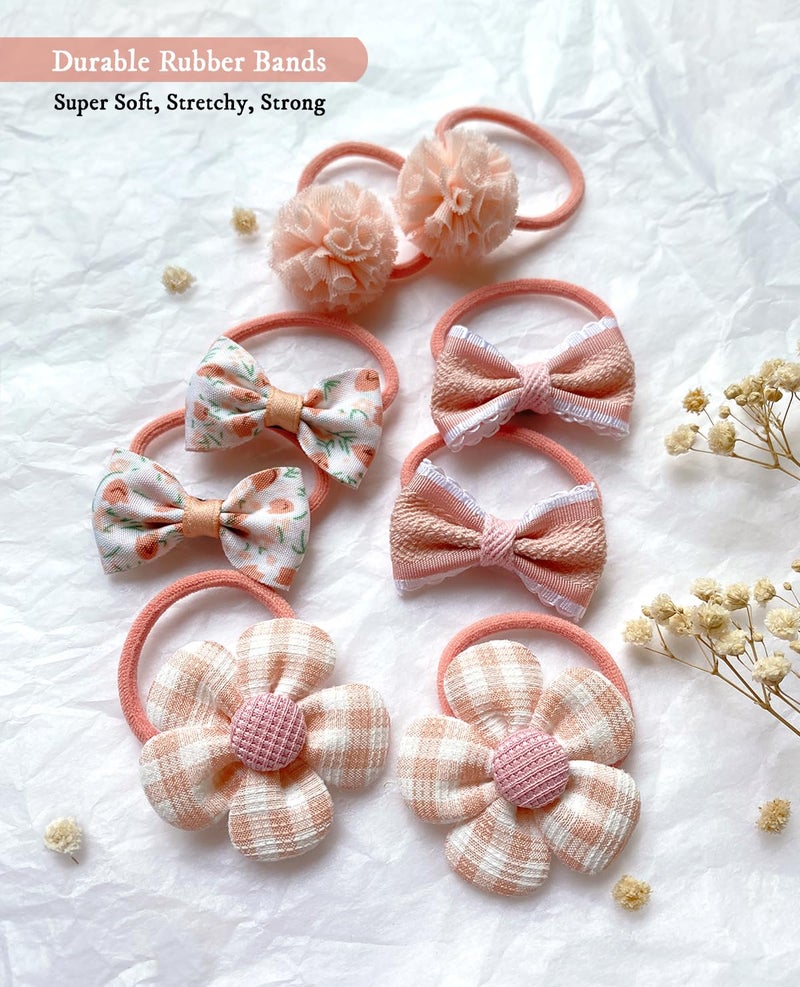 Cherssy Boutique Baby Girl Hair Ties with Flowers 28 Pcs Hair Bow Ties for Toddler Girls Elastics Ponytail Holders Pigtails Rubber Bands by Cherssy - Image 2