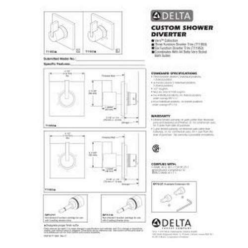 Delta Faucet Vero 6-Setting Shower Handle Diverter Trim Kit, Champagne Bronze T11953-CZ (Valve Not Included) - Image 2