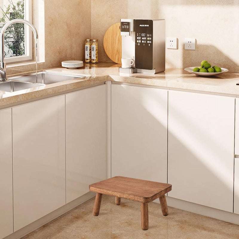 JUJIAFU Wooden Step Stool Anti-Slip Step Stools for Adults Heavy Duty Stepping Stool Kitchen Step Stool for Adults One Step Stool for Office, Bedroom, Garden, Bathroom (6.3" High) - Image 4