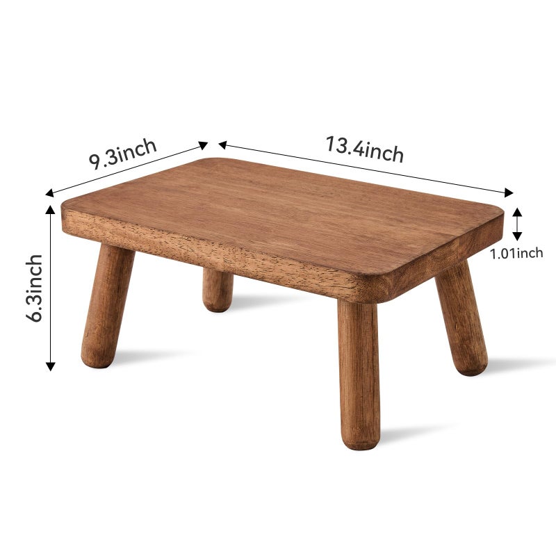JUJIAFU Wooden Step Stool Anti-Slip Step Stools for Adults Heavy Duty Stepping Stool Kitchen Step Stool for Adults One Step Stool for Office, Bedroom, Garden, Bathroom (6.3" High) - Image 2