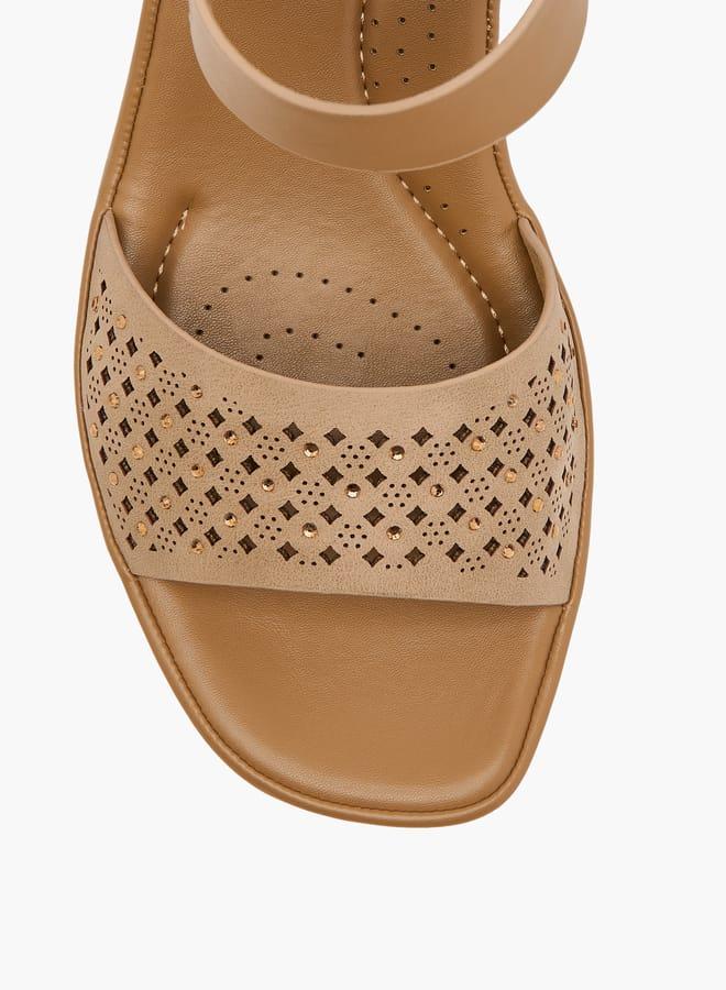 Le Confort Women Laser Cut Strap Sandals with Block Heels - Image 4