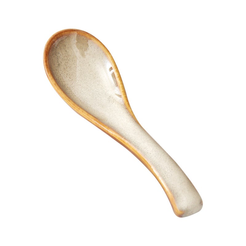 Japanese-Style Tableware Kiln Change Spoon Rice Spoon Soup Spoon Porridge Spoon Dessert Spoon Household Restaurant Spoon Spoon Spoon Curved Spoon - Image 5