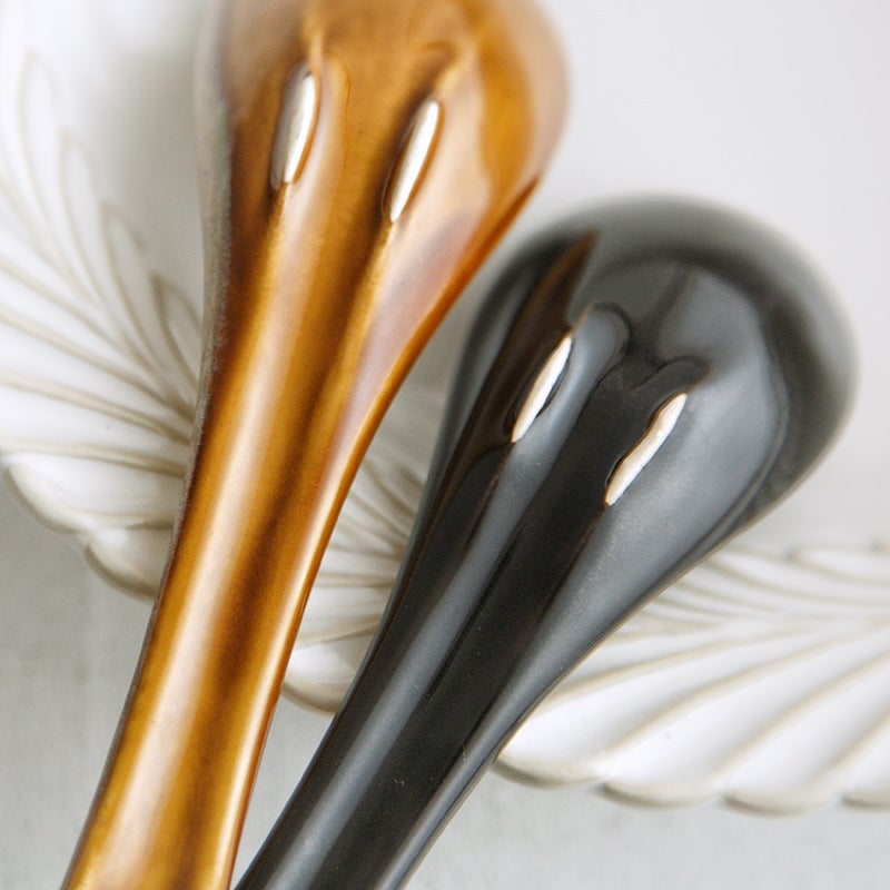 Japanese-Style Tableware Kiln Change Spoon Rice Spoon Soup Spoon Porridge Spoon Dessert Spoon Household Restaurant Spoon Spoon Spoon Curved Spoon - Image 4