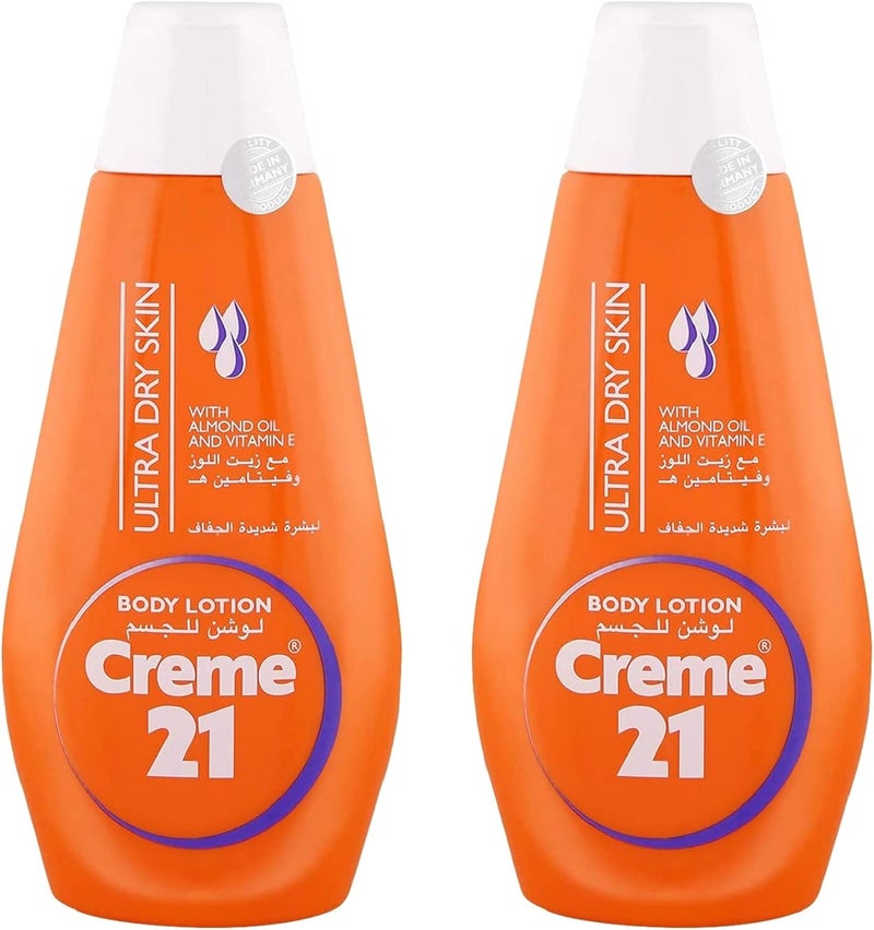 Creme 21 Body Lotion for Ultra Dry Skin with Almond Oil and Vitamin E, 250ml (Pack of 2) - Image 1