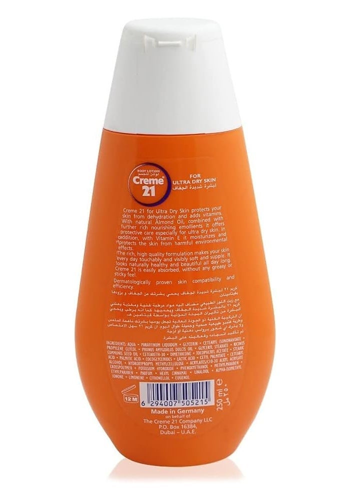 Creme 21 Body Lotion for Ultra Dry Skin with Almond Oil and Vitamin E, 250ml (Pack of 2) - Image 3