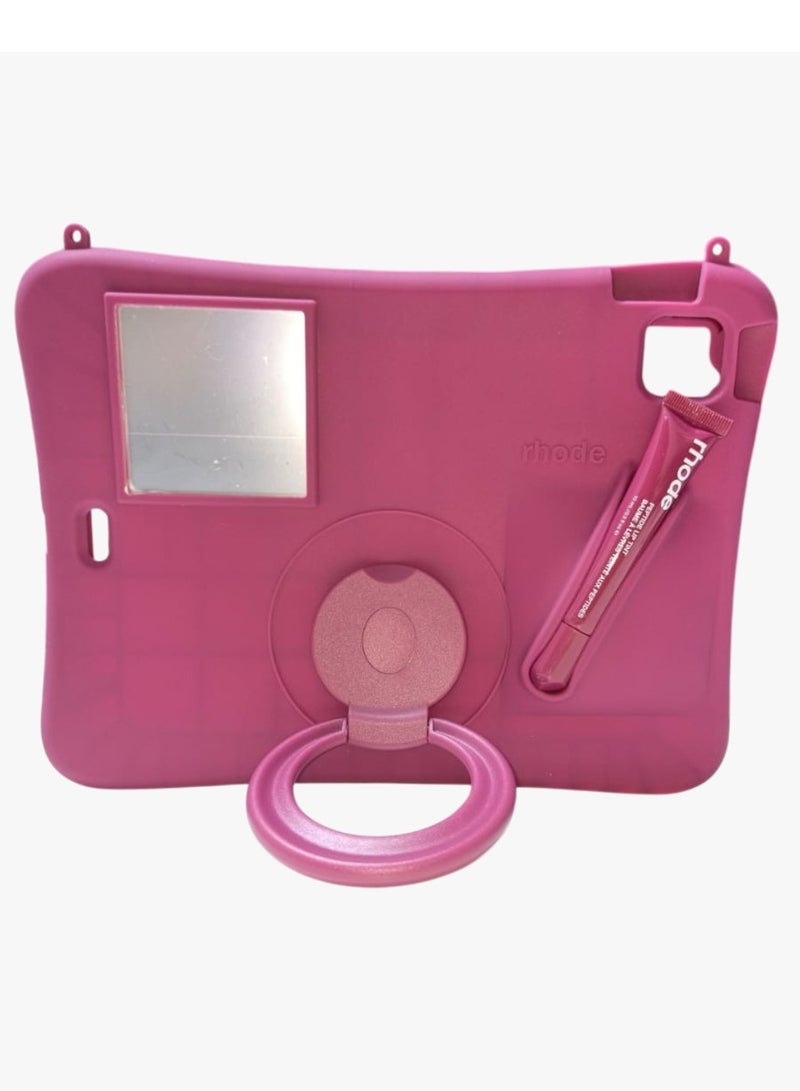 Rhode Lip Gloss Silicone Tablet Case Kid Silica Shockproof Case Cover Kids Shockproof Case for iPad Pro 11 Inch 3D Silicone Cartoon Case (2022/2021, 4th/3rd Generation), iPad Pro 11 Inch Cover , iPad Pro 11 Inch Cover,iPad Air 5 2022 / iPad Air 4 2020 10.9 Inch Case, Cute, Stand Function, Silicone case Case, Cover, Shock-Absorption - Image 1