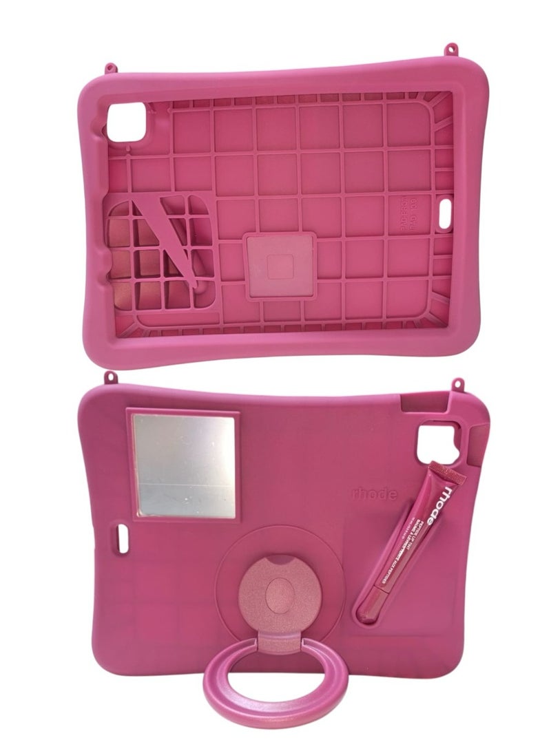 Rhode Lip Gloss Silicone Tablet Case Kid Silica Shockproof Case Cover Kids Shockproof Case for iPad Pro 11 Inch 3D Silicone Cartoon Case (2022/2021, 4th/3rd Generation), iPad Pro 11 Inch Cover , iPad Pro 11 Inch Cover,iPad Air 5 2022 / iPad Air 4 2020 10.9 Inch Case, Cute, Stand Function, Silicone case Case, Cover, Shock-Absorption - Image 4