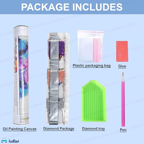 FunBlast 5D Diamond Painting Kit, Includes Colourful Diamonds, Tools & Accessories, DIY Art & Craft Kit for Kids & Adults, Suitable for Home Leisure and Wall Decoration (Cottage, 30 X 40 Cm) - Image 3