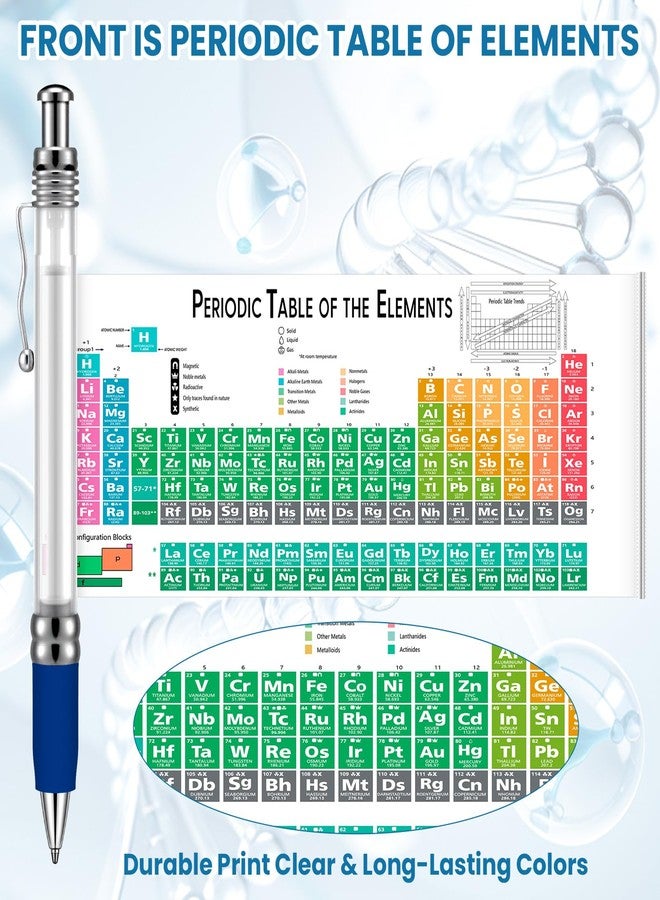 Harloon 12 Pack Chemistry Periodic Table of Element Pen Ballpoint Scroll Pen with Formulas Equations Periodic Table Reference Sheet for Student Teacher Study Tool Scientists Day Graduation Gift - Image 4