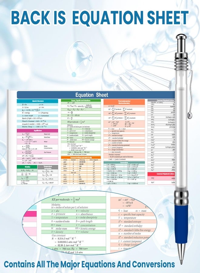 Harloon 12 Pack Chemistry Periodic Table of Element Pen Ballpoint Scroll Pen with Formulas Equations Periodic Table Reference Sheet for Student Teacher Study Tool Scientists Day Graduation Gift - Image 5