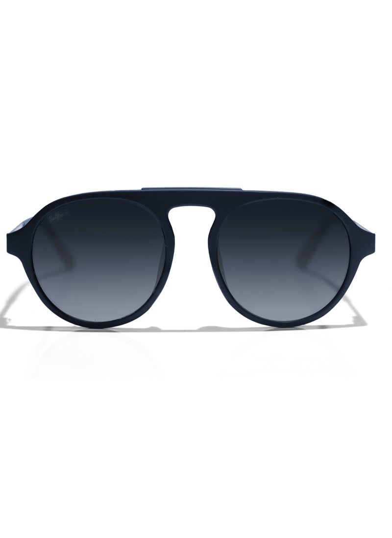 selfie Selfie Polarized Blue Lense Matte Blue Frame Sunglasses, SE8224-C5  - Image 1