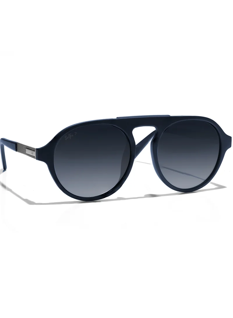selfie Selfie Polarized Blue Lense Matte Blue Frame Sunglasses, SE8224-C5
