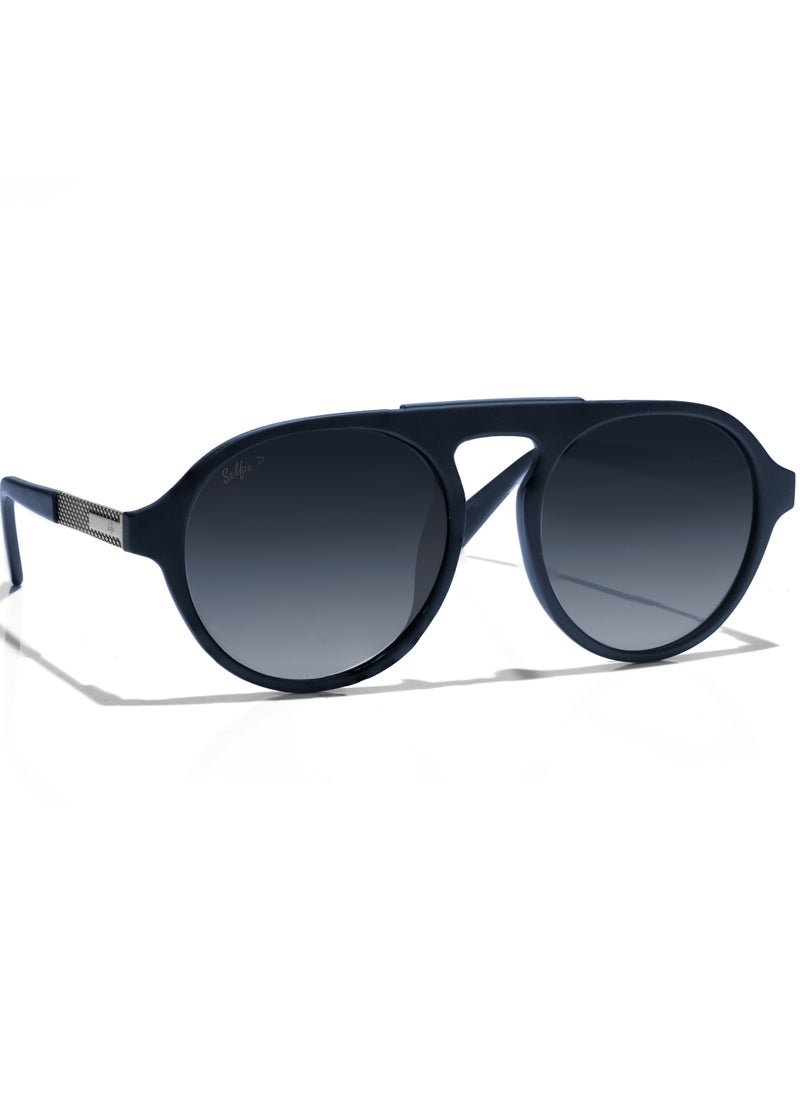 selfie Selfie Polarized Blue Lense Matte Blue Frame Sunglasses, SE8224-C5  - Image 3