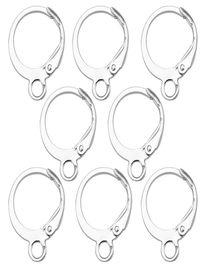 WOCRAFT 160 Pcs Round Hypoallergenic Lever Back Dangle Ear Wire With Open Loop French Hook for DIY Jewelry Making (Silver-12785) - Image 1
