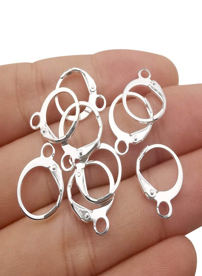 WOCRAFT 160 Pcs Round Hypoallergenic Lever Back Dangle Ear Wire With Open Loop French Hook for DIY Jewelry Making (Silver-12785) - Image 2