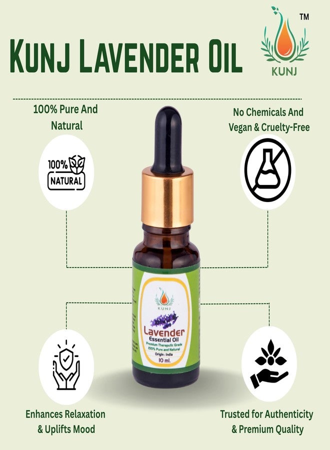 KUNJ Lavender Essential Oil (Lavandula angustifolia) 10ML - 100% Pure & Natural, Undiluted, Steam Distilled - Therapeutic Grade Oil for Hair Growth, Skin Care & Relaxation - Image 4