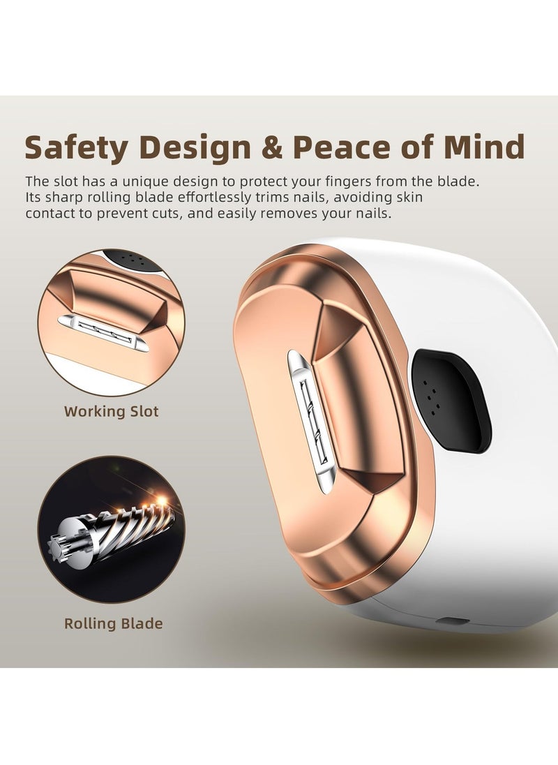 Electric Automatic Nail Clipper with Light & 2 Speeds, Safety Fingernail Cutter and Filer, Rechargeable Fingernail Trimmer for Baby, Kids, Girls, Boys and Adults - Image 4