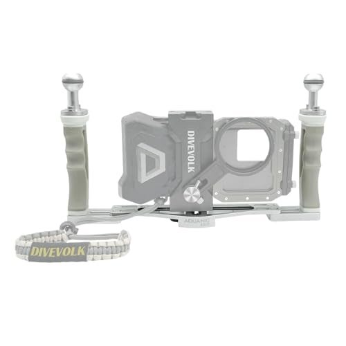 Rigrig AQUANIC Underwater Camera Tray Handheld Stabilizer Tray Bracket for Camera Housing, Handle Aluminum Diving Grip for Gopro Divevolk, TG-5/6, RX100 V and Other Action Camera (Grey) - Image 1