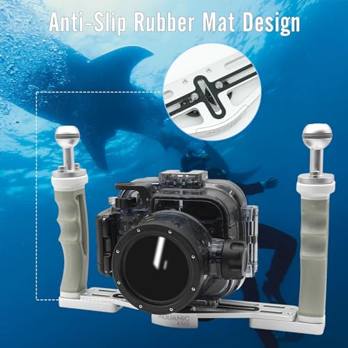 Rigrig AQUANIC Underwater Camera Tray Handheld Stabilizer Tray Bracket for Camera Housing, Handle Aluminum Diving Grip for Gopro Divevolk, TG-5/6, RX100 V and Other Action Camera (Grey) - Image 3
