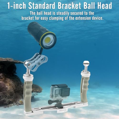 Rigrig AQUANIC Underwater Camera Tray Handheld Stabilizer Tray Bracket for Camera Housing, Handle Aluminum Diving Grip for Gopro Divevolk, TG-5/6, RX100 V and Other Action Camera (Grey) - Image 4