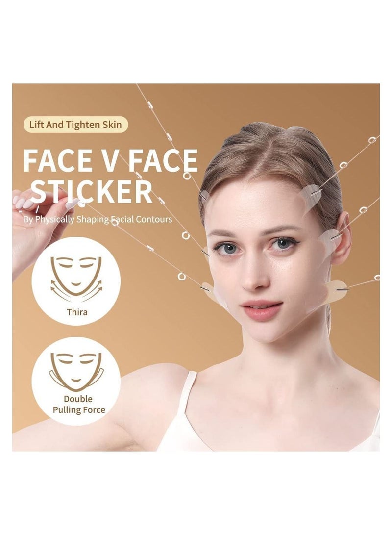 BLOOMING TIME Face Lift Tape with Fixed Rope Instant Vshape Face Lifting Thin Sticker Makeup Face Lift Tools for Face Double Chin Neck and Eyes - Image 4