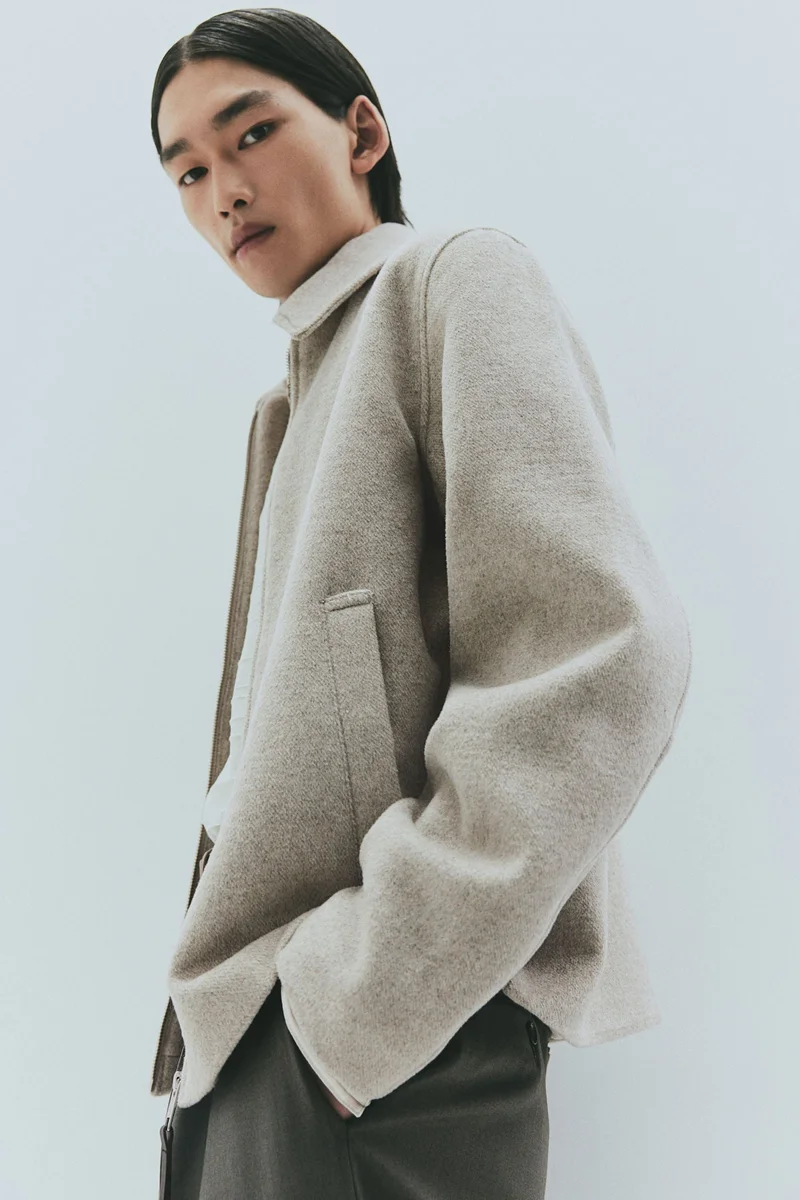 اتش اند ام جاكيت صوف بقصة عادية