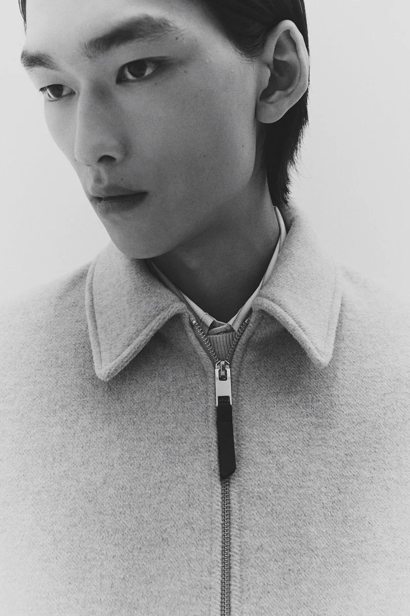 اتش اند ام جاكيت صوف بقصة عادية