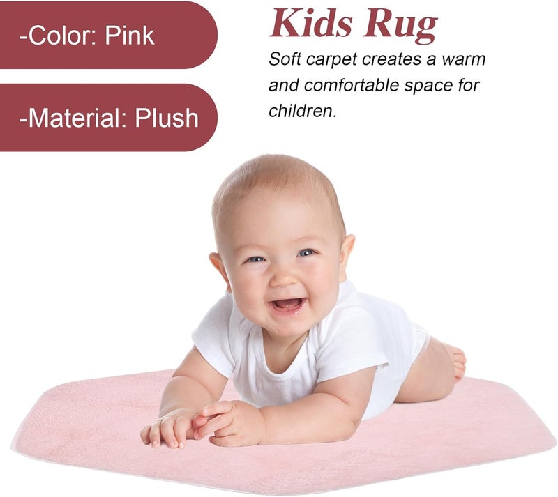 Plush Hexagon Play Mat Soft Rug for Non-Toxic Comfortable Cushion Pad for Indoor Play Tent Portable Floor Mat for Boys and Safe and Carpet - Image 4