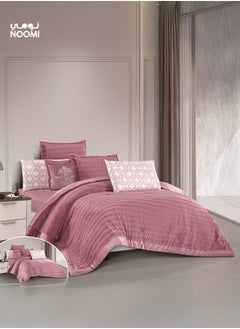 Noomi Layan Bedding Set 7-Piece Comforter embossed  Velvet King Size  240x260  - Image 1