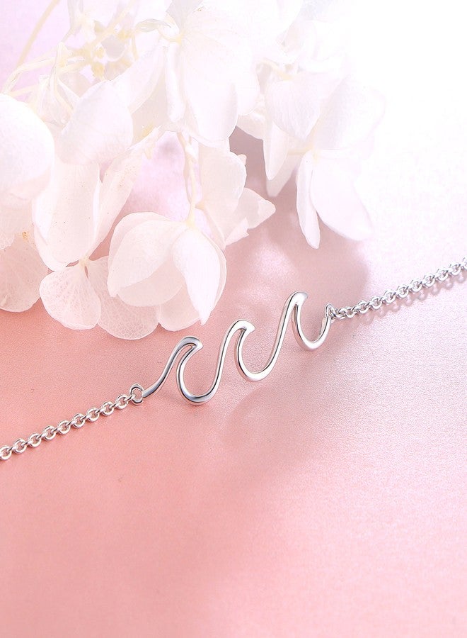 ALPHM Wave Ocean Beach Sea Anklet for Women S925 Sterling Silver Adjustable Ankle Foot bracelet 10 Inch - Image 4