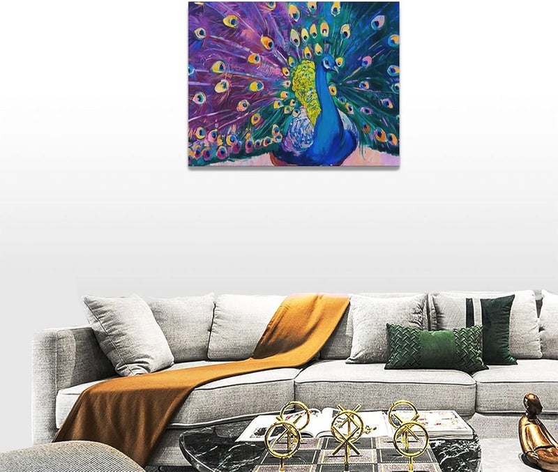 Tijuboni Purple Peacock Canvas Wall Art - Image 2