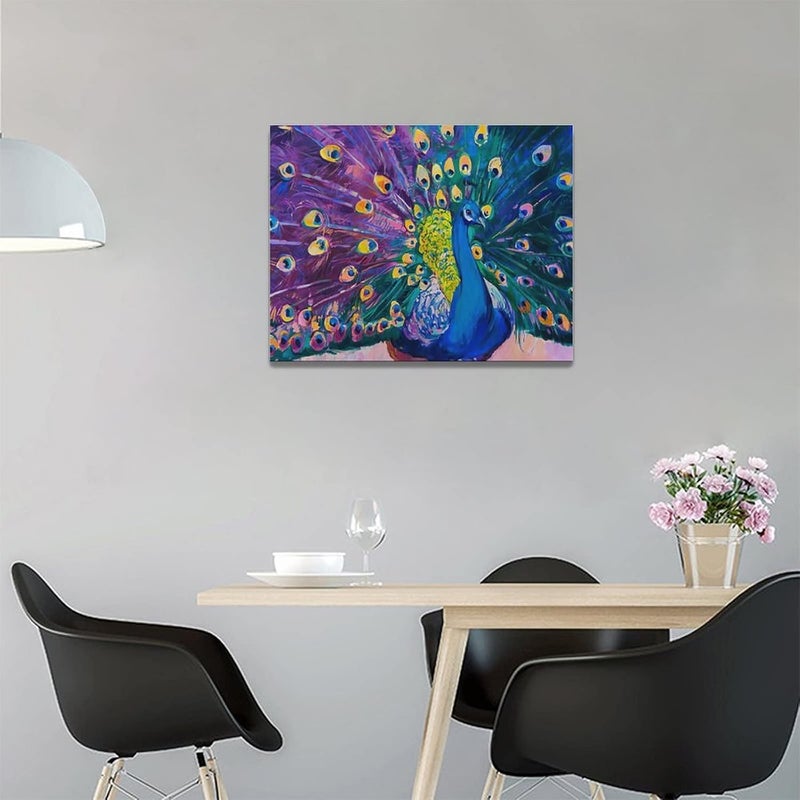 Tijuboni Purple Peacock Canvas Wall Art - Image 4
