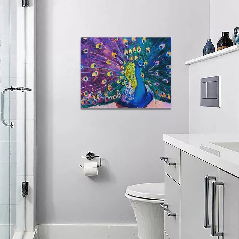 Tijuboni Purple Peacock Canvas Wall Art - Image 3
