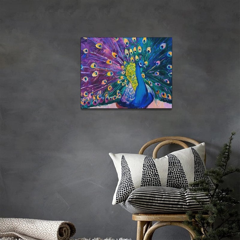 Tijuboni Purple Peacock Canvas Wall Art - Image 5