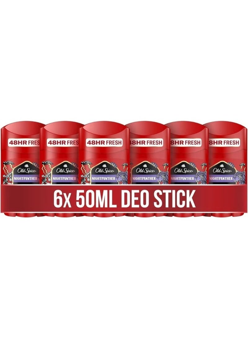Old Spice Nightpanther Deodorant Stick for Men, 50ml, Pack of 6 - Image 1