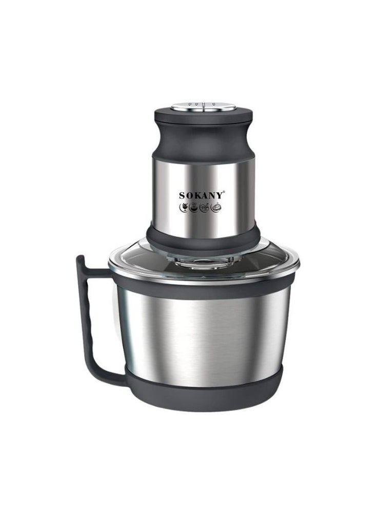 sokany Double-layer chopper and chopper, stainless steel bowl / 3 liters / 4 blades / 800 watts (SK-7027)  - Image 1