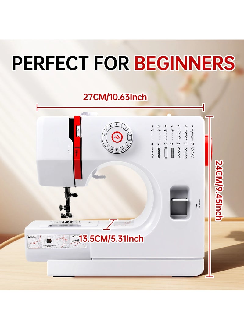 Joshberg Portable Electric Sewing Machine for Beginners, Mini Household Sewing Machine with Foot Pedal, 14 Stitches  - Image 5