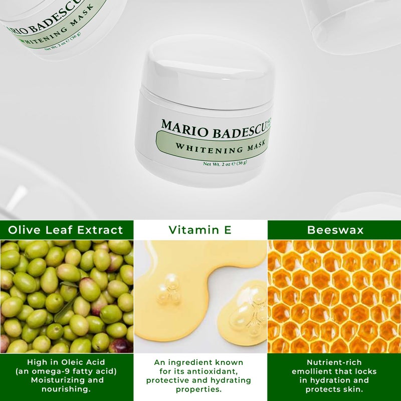 Mario Badescu Kojic Acid Whitening Mask - Illuminating Face Mask for Brightening, Hydration & Discoloration - With Grapeseed Oil, Beeswax & Vitamin E for Smoother, Radiant Skin, 2 Oz - Image 5